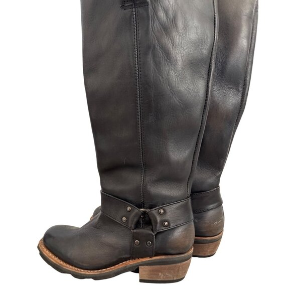 Freebird Wagner Black Leather Knee-High Boots Size 6 - Picture 6 of 7